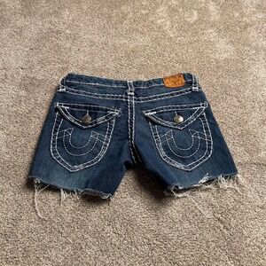TRUE RELIGION MADE IN USA "BILLY SUPER T" CUT OFF SHORTS